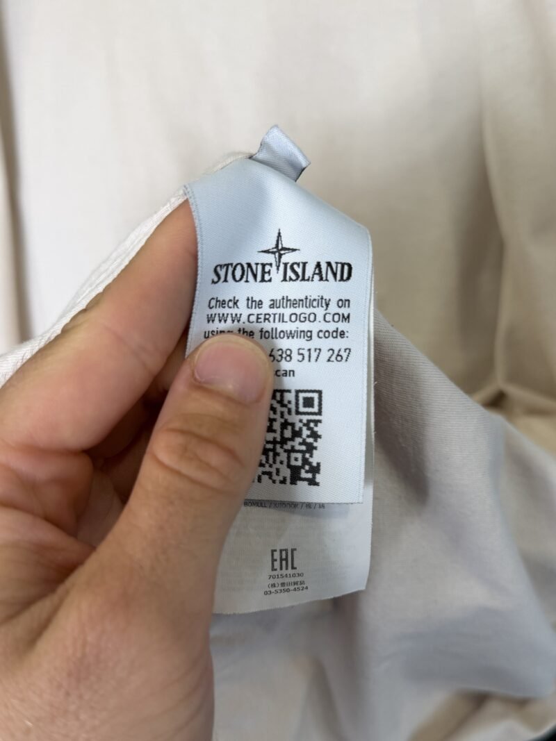Medium Stone Island Cream White Garment Dyed Crinkle Reps NY Lightweight Jacket - Image 6