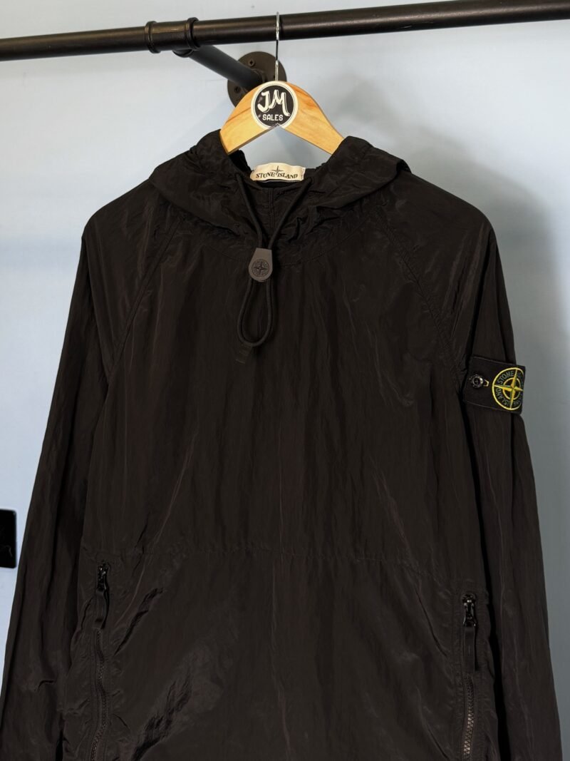 Medium Stone Island Black Nylon Metal Smock Lightweight Jacket - Image 3
