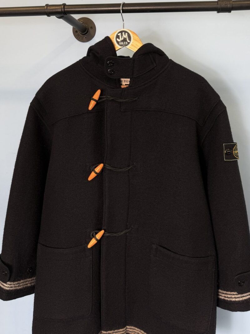 Small Stone Island 1987 Navy Blue Montgomery Duffle Jacket with Green Edge Badge - Image 3