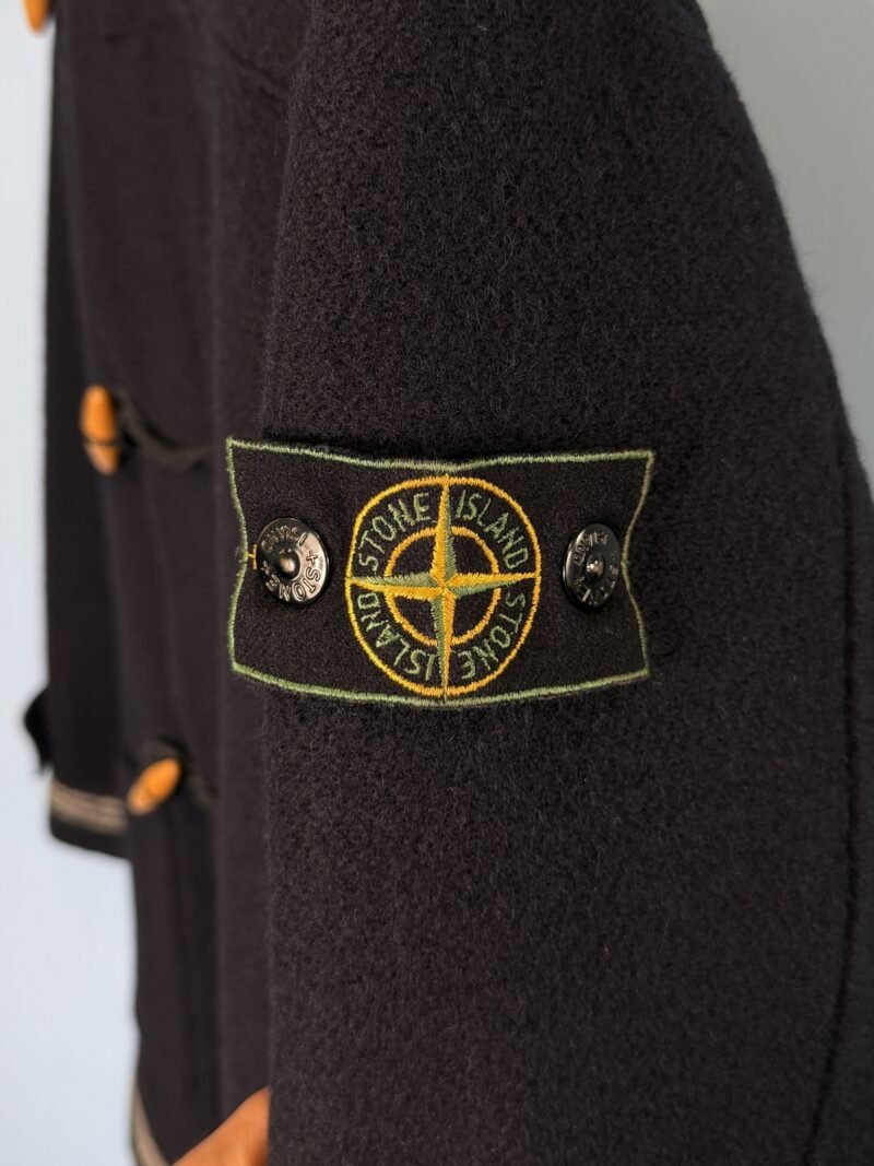 Small Stone Island 1987 Navy Blue Montgomery Duffle Jacket with Green Edge Badge - Image 5