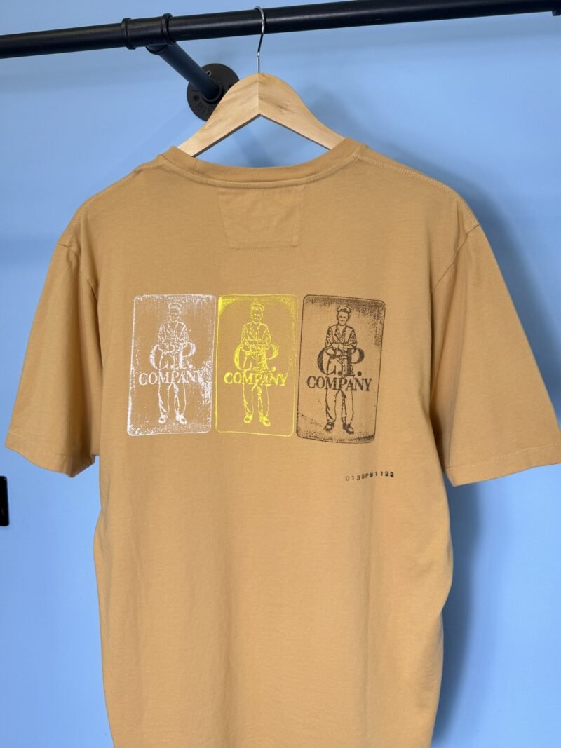 BNWT Large C.P. Company Light Apricot Orange Graphic Print T-Shirt - Image 4