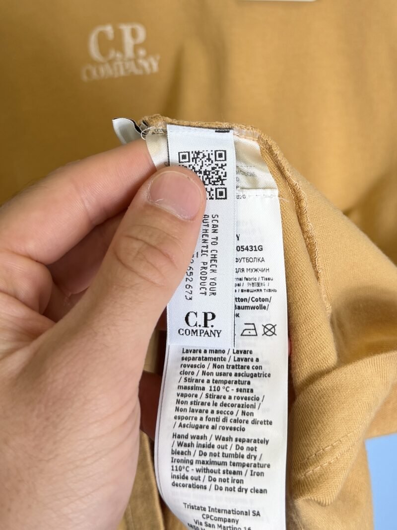 BNWT Large C.P. Company Light Apricot Orange Graphic Print T-Shirt - Image 7