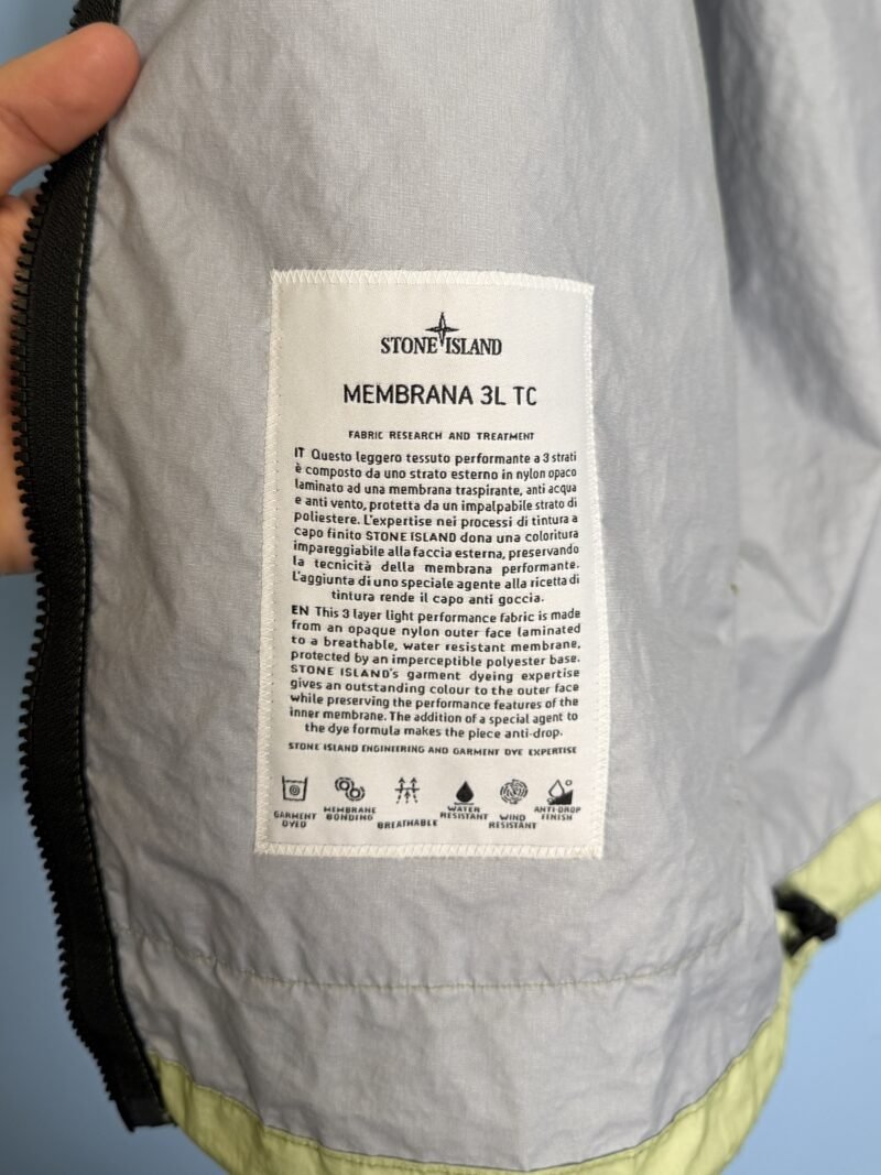 Large Stone Island Light Green Membrana 3L TC Lightweight Jacket - Image 5