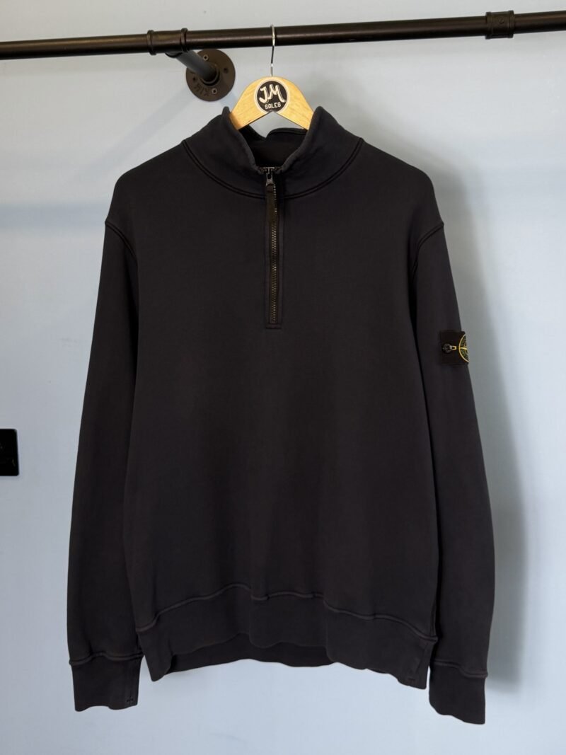 XL Stone Island Navy Blue Quarter Zip Sweatshirt Jumper