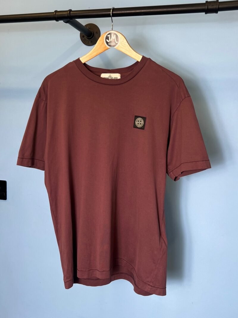 Large Stone Island Purple Burgundy T-Shirt