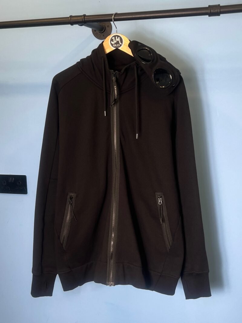 XXL C.P. Company Black Goggle Zip Hoodie