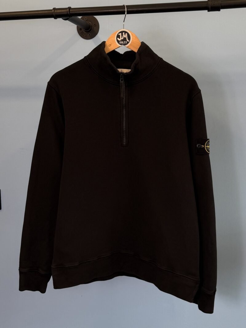 Medium Stone Island Black Quarter Zip Sweatshirt Jumper