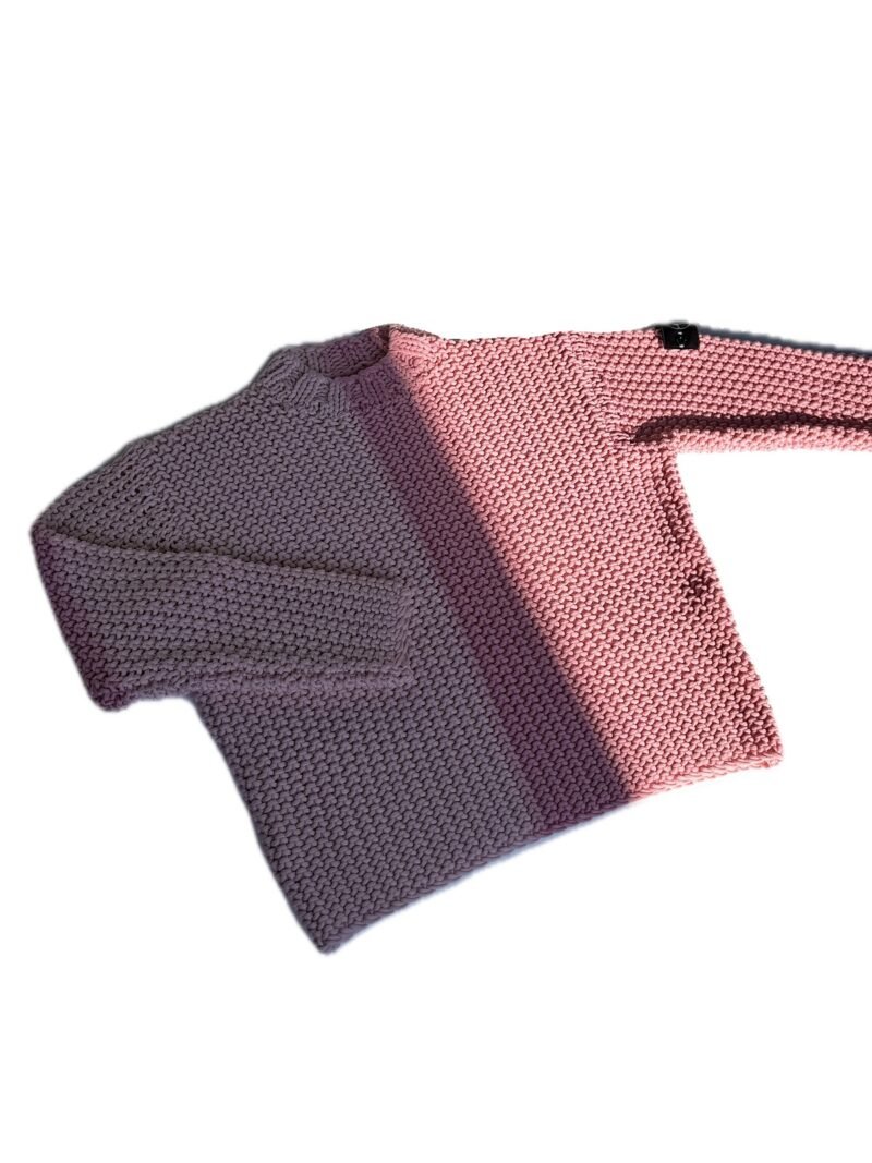 Large Stone Island Cream White / Pink UV Reactive Heavy Chain Stitch Knit Jumper