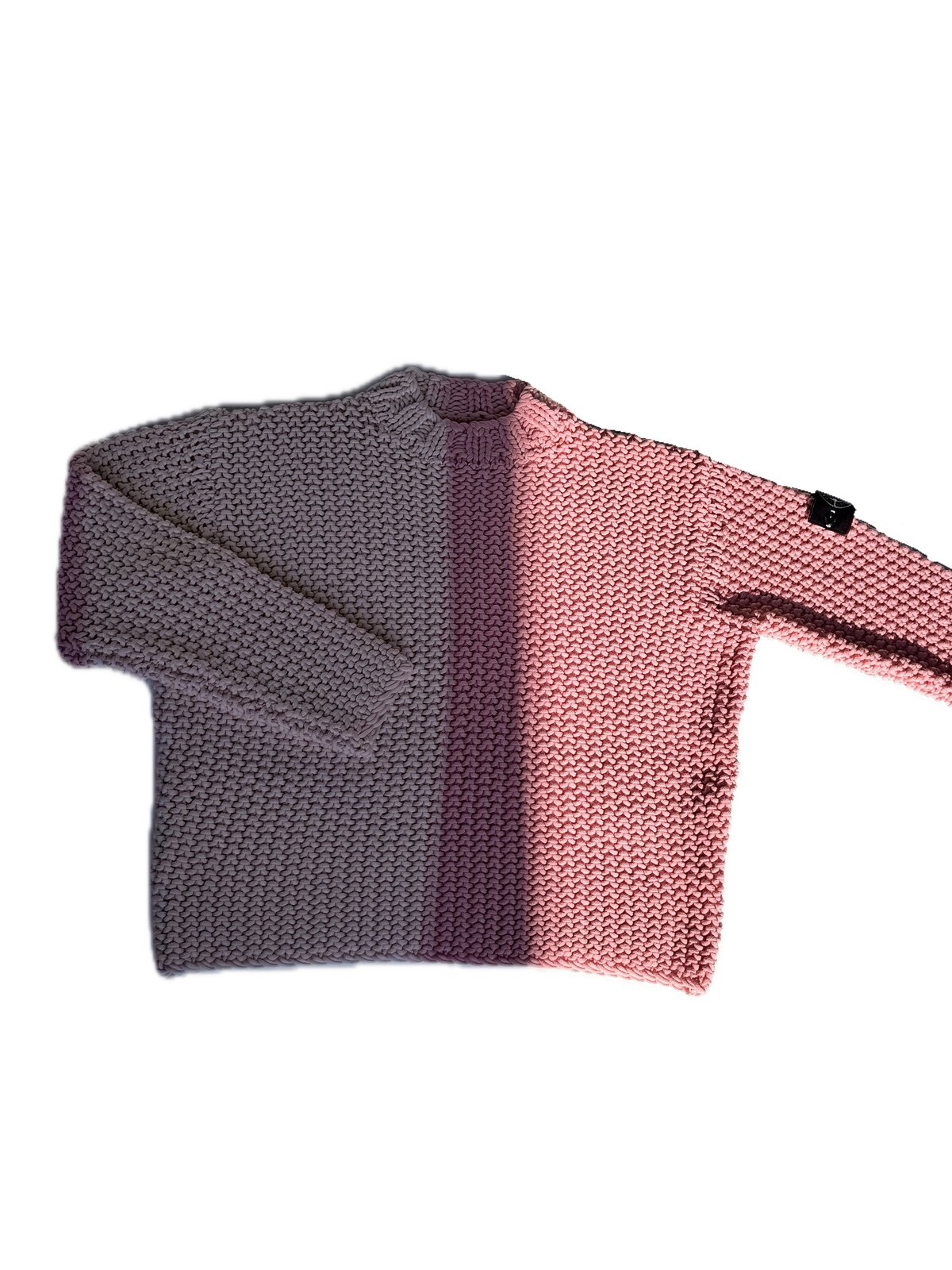 Large Stone Island Cream White / Pink UV Reactive Heavy Chain Stitch Knit Jumper - Image 3