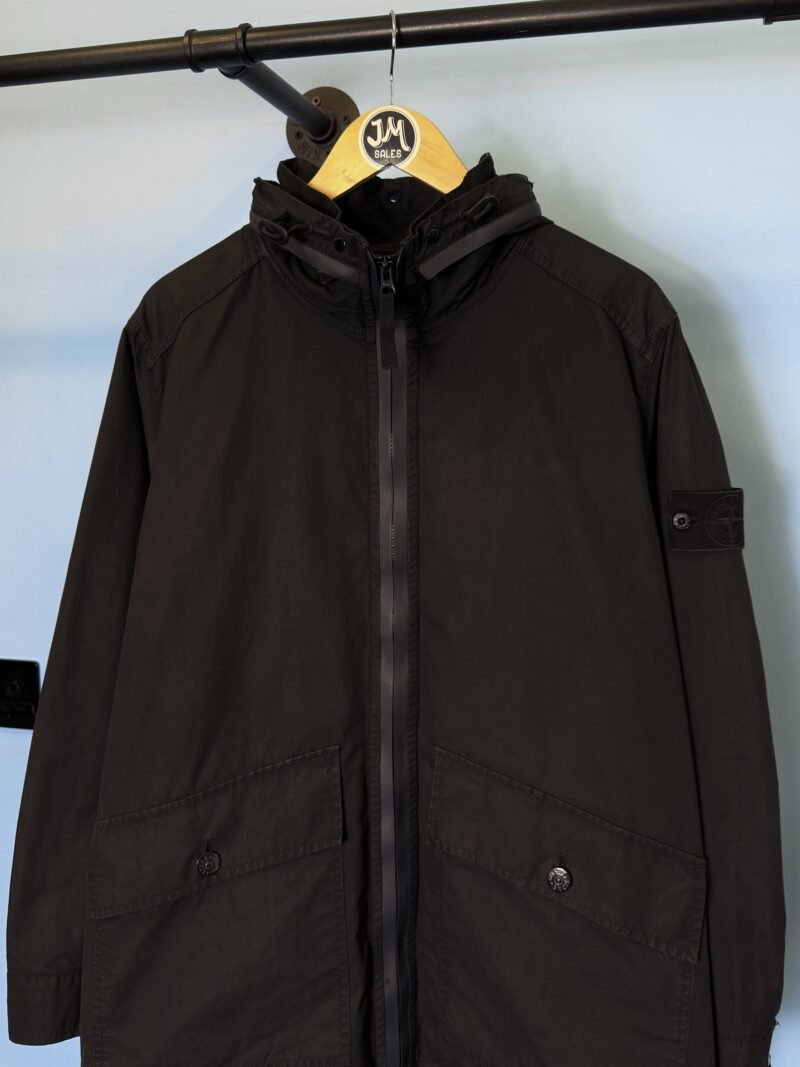Alternative view of Large Stone Island Ghost Navy Blue Weather Proof Cotton Waxed Jacket