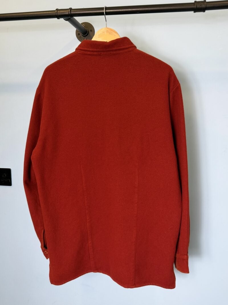 XL Stone Island 1997 Red Wool Overshirt Jacket with Green Edge Badge - Image 4