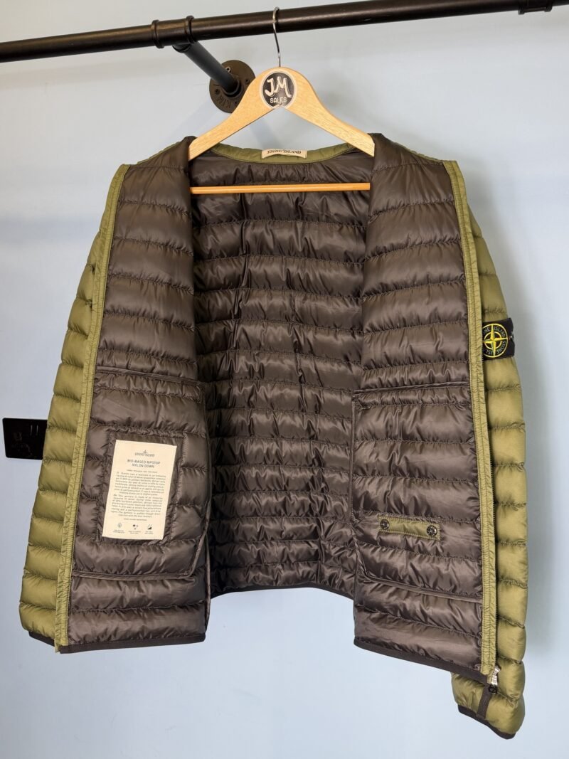 Large Stone Island Green Bio-Based Ripstop Nylon Down Overshirt Jacket - Image 3