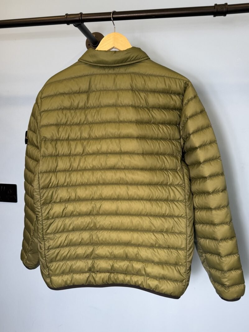 Large Stone Island Green Bio-Based Ripstop Nylon Down Overshirt Jacket - Image 4