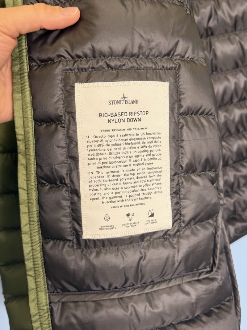 Large Stone Island Green Bio-Based Ripstop Nylon Down Overshirt Jacket - Image 5