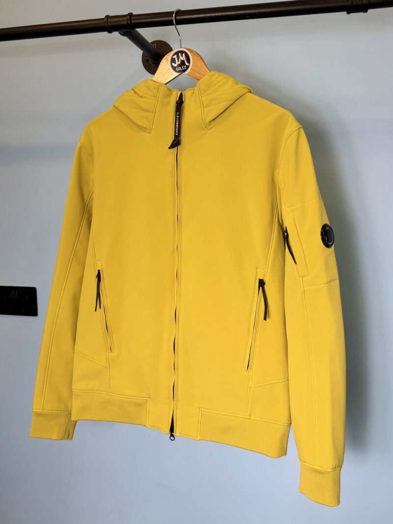 Medium C.P. Company Mustard Yellow Fleece Lined Soft Shell Jacket