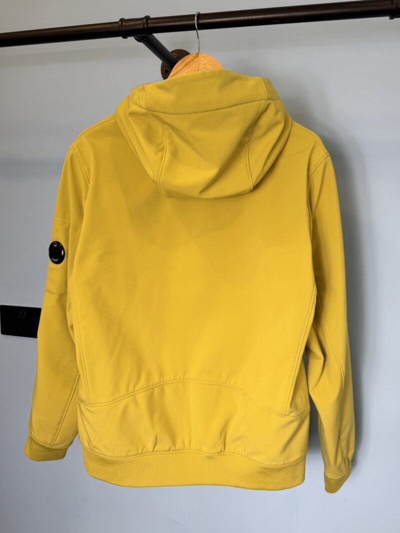 Medium C.P. Company Mustard Yellow Fleece Lined Soft Shell Jacket - Image 4