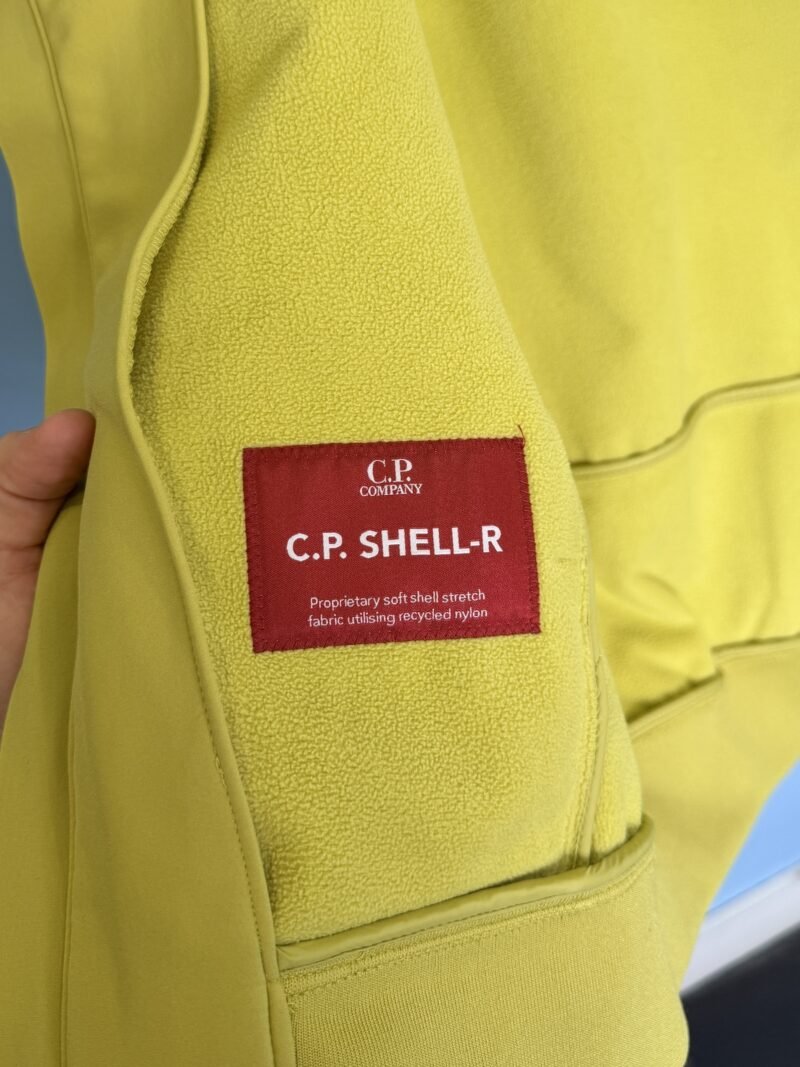 Medium C.P. Company Mustard Yellow Fleece Lined Soft Shell Jacket - Image 5