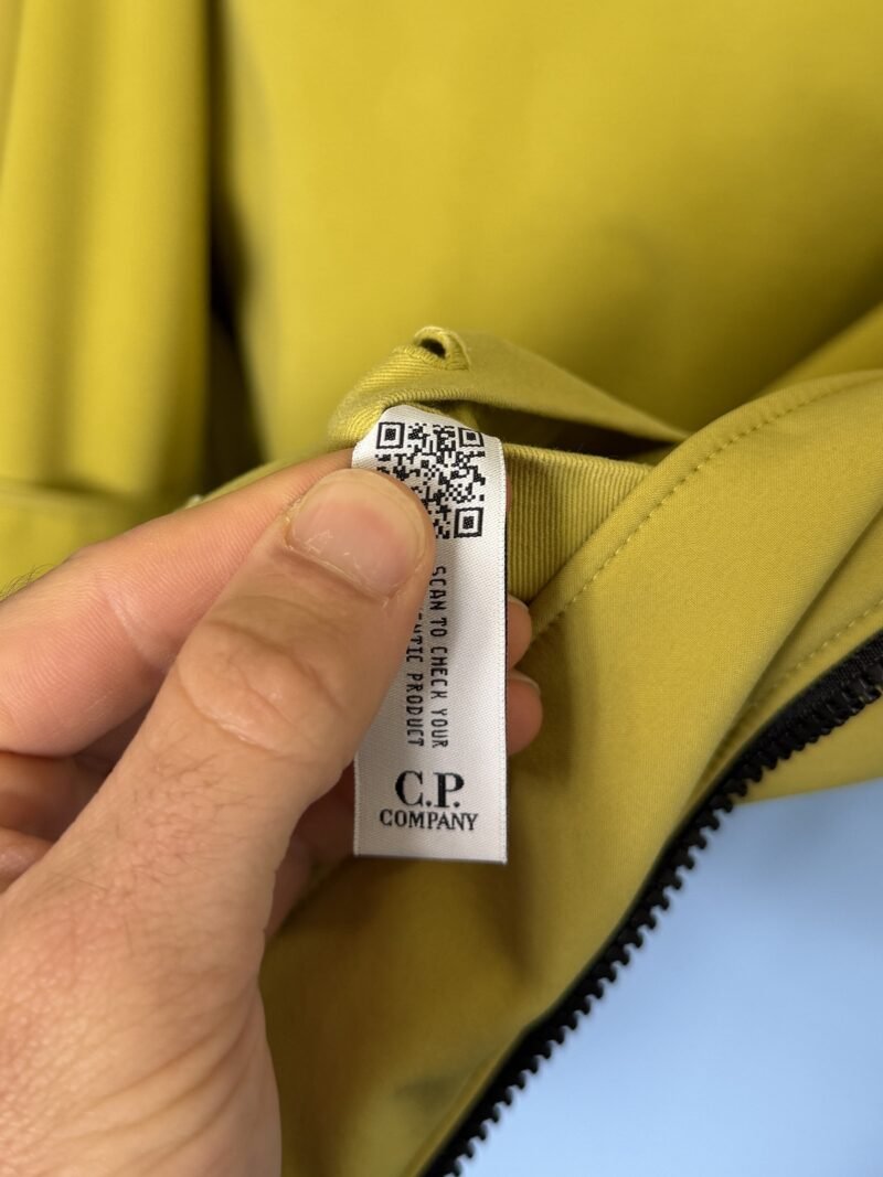 Medium C.P. Company Mustard Yellow Fleece Lined Soft Shell Jacket - Image 6