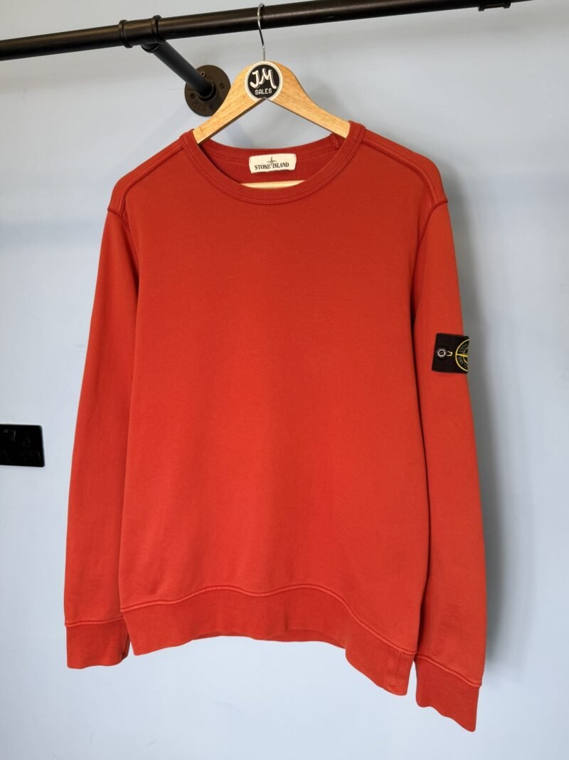 Large Stone Island Red Crewneck Sweatshirt Jumper