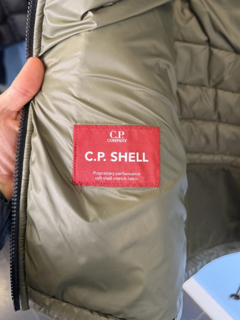 Large C.P. Company Khaki Green C.P. Shell Hybrid Goggle Gilet Body Warmer - Image 5