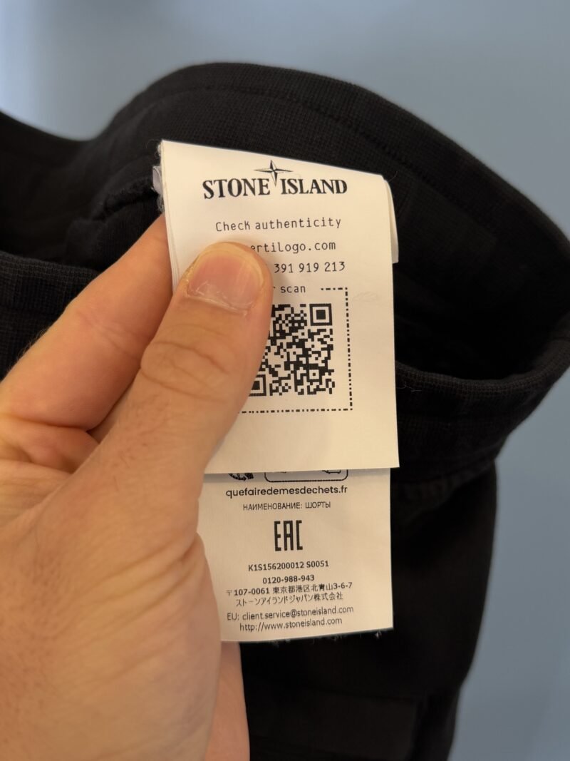 XL Stone Island Black Cargo Jogger Shorts - Image 4