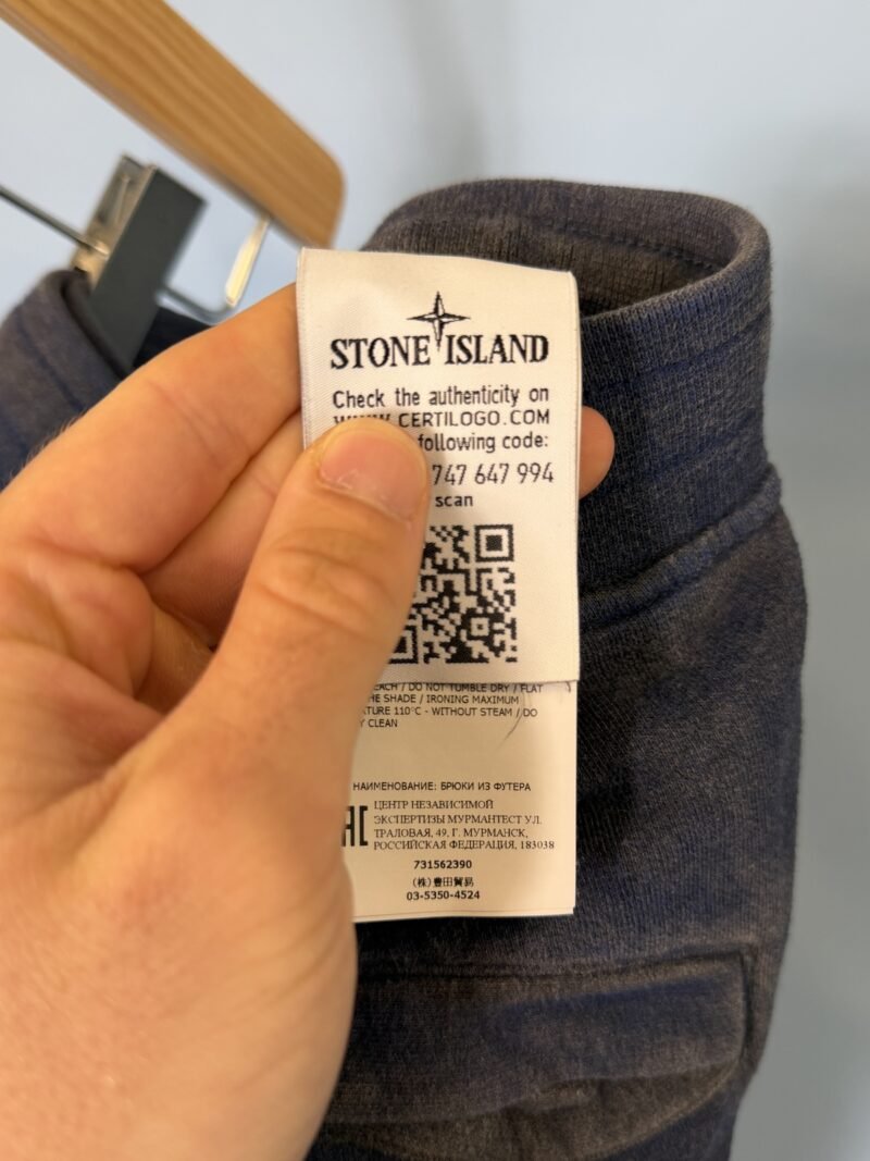 Large Stone Island Grey Blue Dust Joggers Jogging Bottoms 34W - Image 5