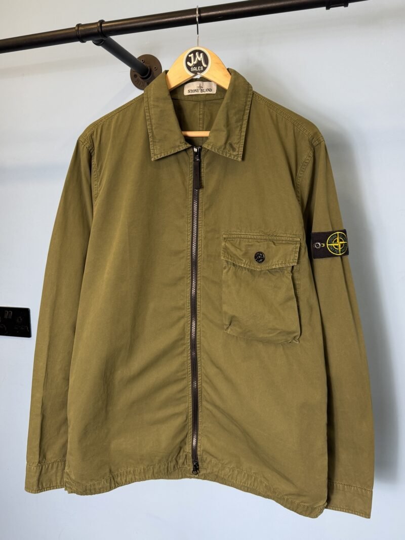 Large Stone Island Khaki Green Overshirt Jacket