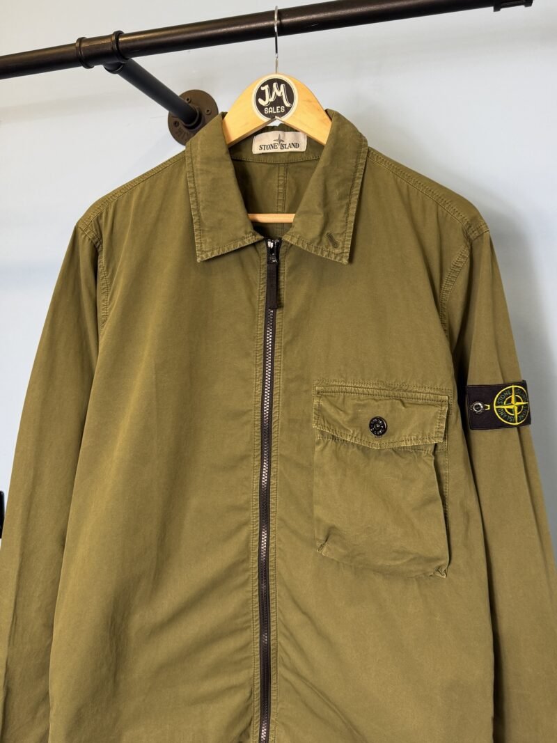 Alternative view of Large Stone Island Khaki Green Overshirt Jacket