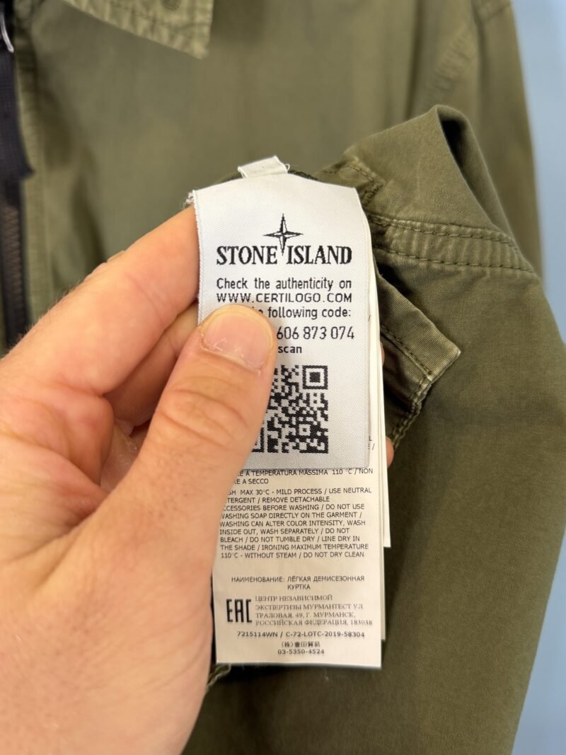 Large Stone Island Khaki Green Overshirt Jacket - Image 4