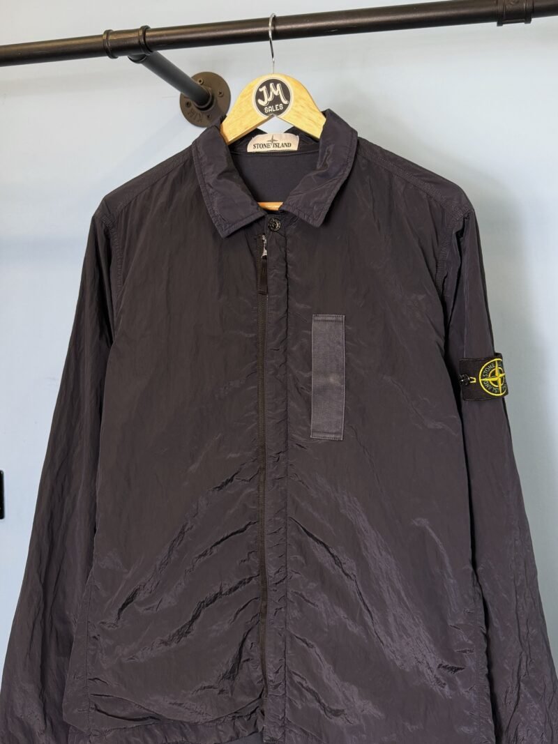 Alternative view of Large Stone Island Navy Blue Nylon Metal Lined Overshirt Jacket
