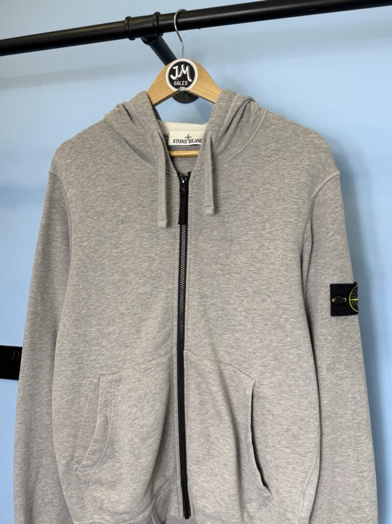Alternative view of Medium Stone Island Grey Zip Hoodie Jumper