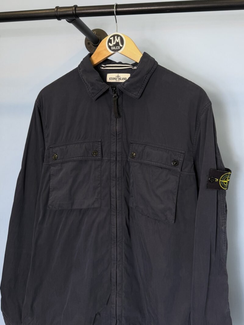 Alternative view of Large Stone Island Blue Cotton Moleskin Overshirt Jacket