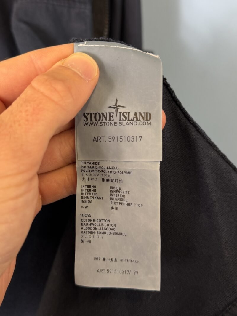 Large Stone Island Blue Cotton Moleskin Overshirt Jacket - Image 4