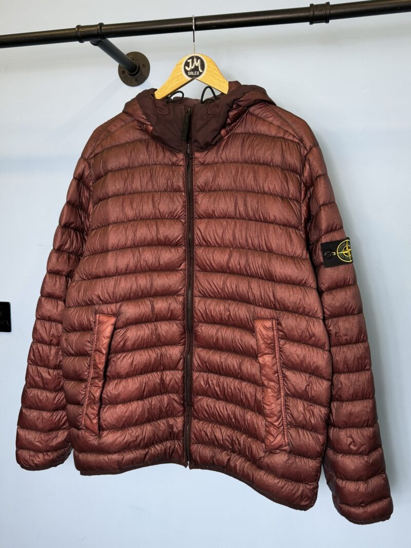 XXL Stone Island Burgundy Purple Garment Dyed Down 26 GR X SQM N Jacket