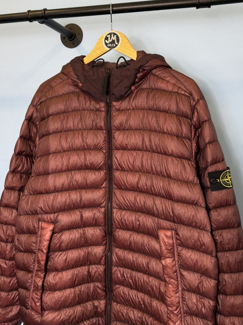 XXL Stone Island Burgundy Purple Garment Dyed Down 26 GR X SQM N Jacket - Image 2