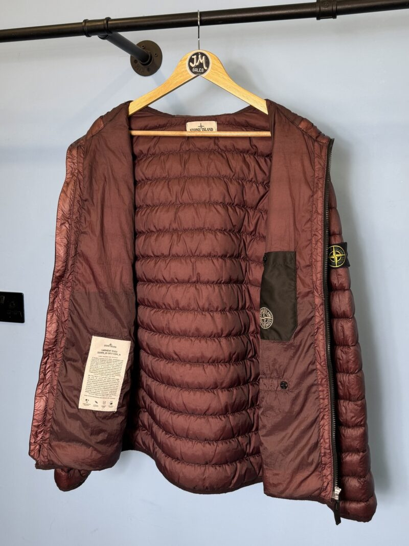 XXL Stone Island Burgundy Purple Garment Dyed Down 26 GR X SQM N Jacket - Image 3