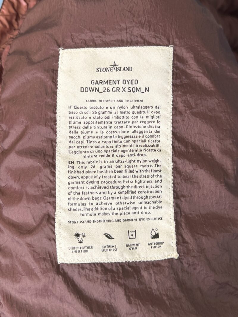XXL Stone Island Burgundy Purple Garment Dyed Down 26 GR X SQM N Jacket - Image 5