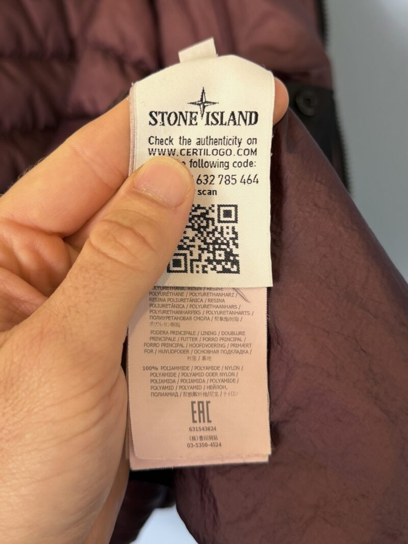 XXL Stone Island Burgundy Purple Garment Dyed Down 26 GR X SQM N Jacket - Image 6