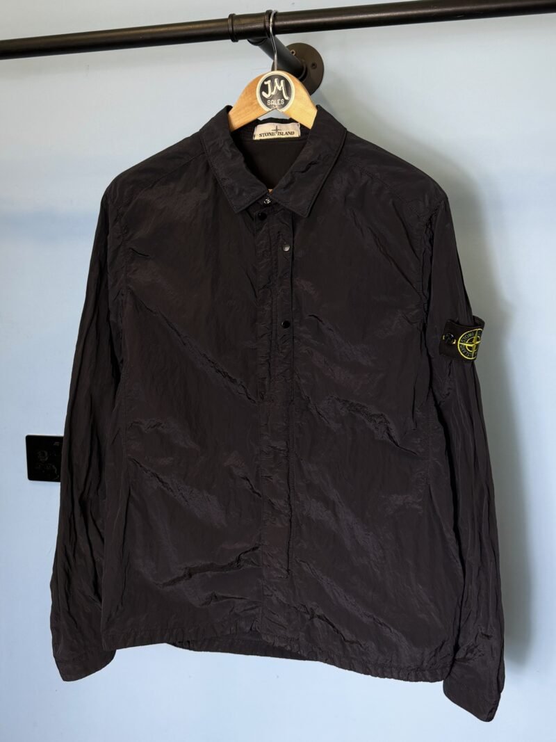 Medium Stone Island Navy Blue Nylon Metal Lightweight Overshirt Jacket