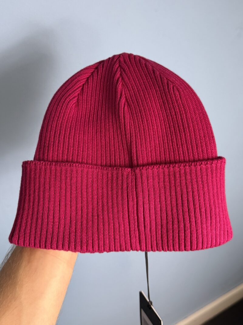 BNWT One Size C.P. Company Pink Fine Knit Goggle Beanie Hat - Image 4