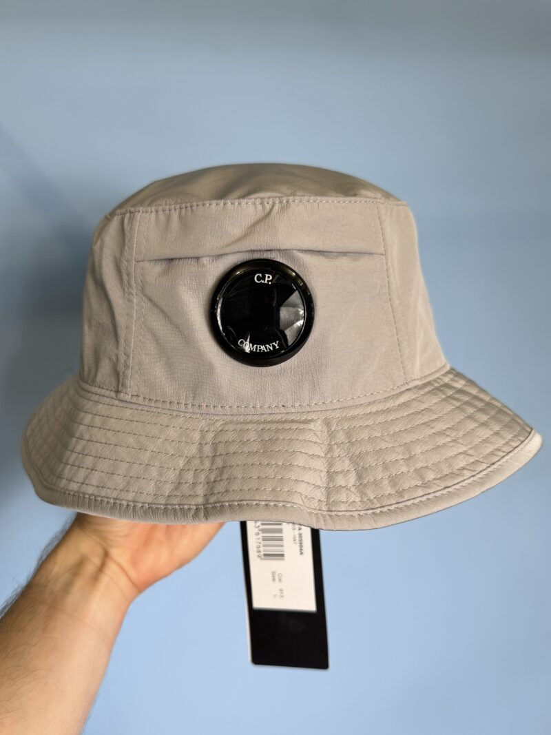 BNWT Large C.P. Company Grey Silver Chrome R Nylon Bucket Hat