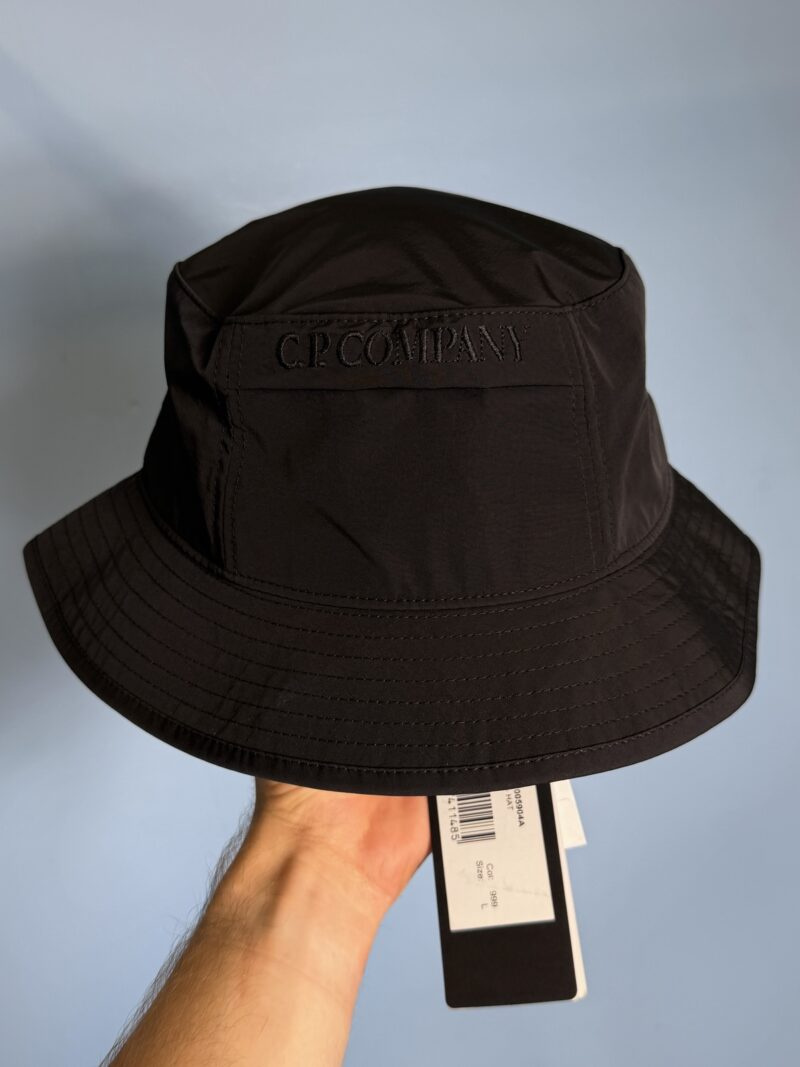 BNWT Large C.P. Company Black Chrome R Nylon Spellout Bucket Hat