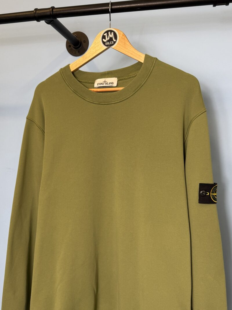 XXL Stone Island Olive Green Crewneck Sweatshirt Jumper - Image 2