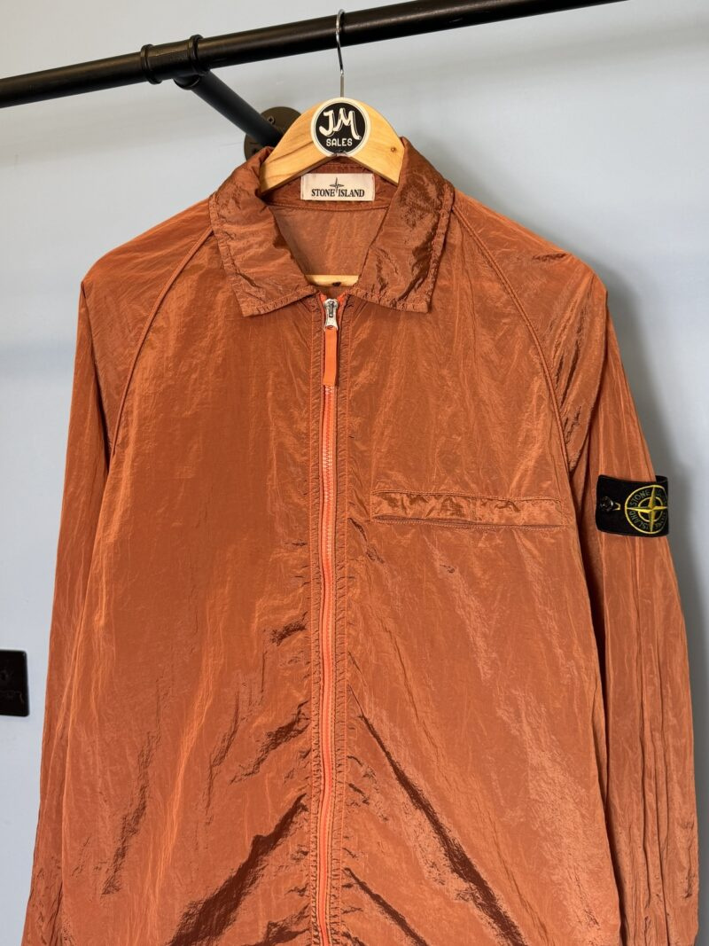 Medium Stone Island Orange Nylon Metal Lightweight Overshirt Jacket - Image 2