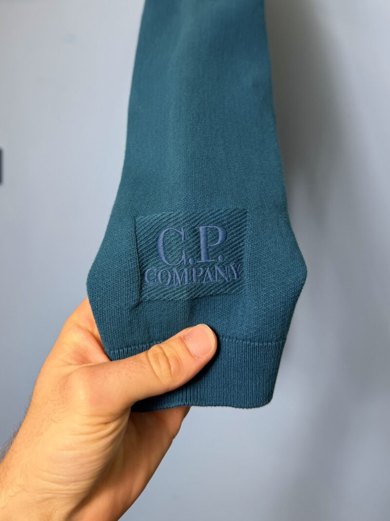 BNWT Large C.P. Company Teal Blue Embroidered Logo Knit Sweatshirt Jumper - Image 4