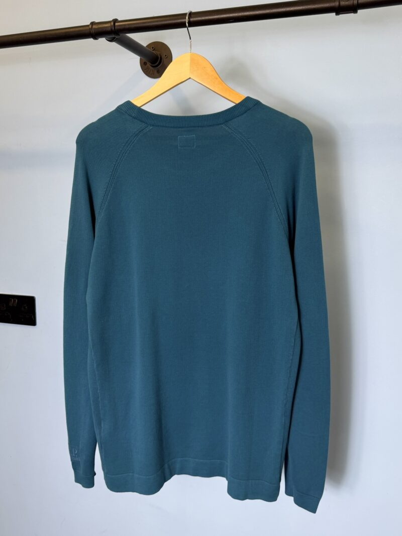 BNWT Large C.P. Company Teal Blue Embroidered Logo Knit Sweatshirt Jumper - Image 5