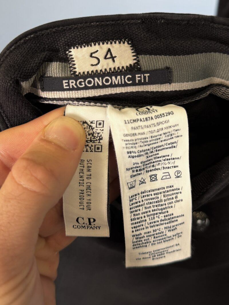 XXL C.P. Company Black Ergonomic Fit Cargo Trousers 38W 40W - Image 4
