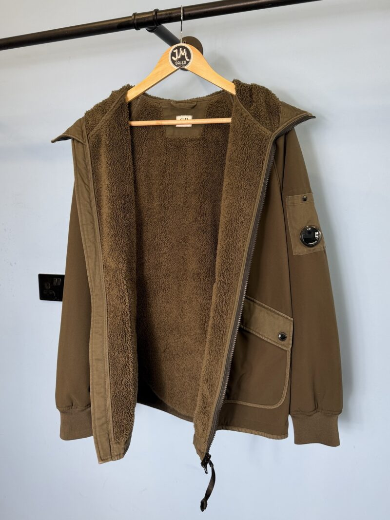 Alternative view of Large C.P. Company Khaki Green Shaggy Fleece Lined Soft Shell Jacket