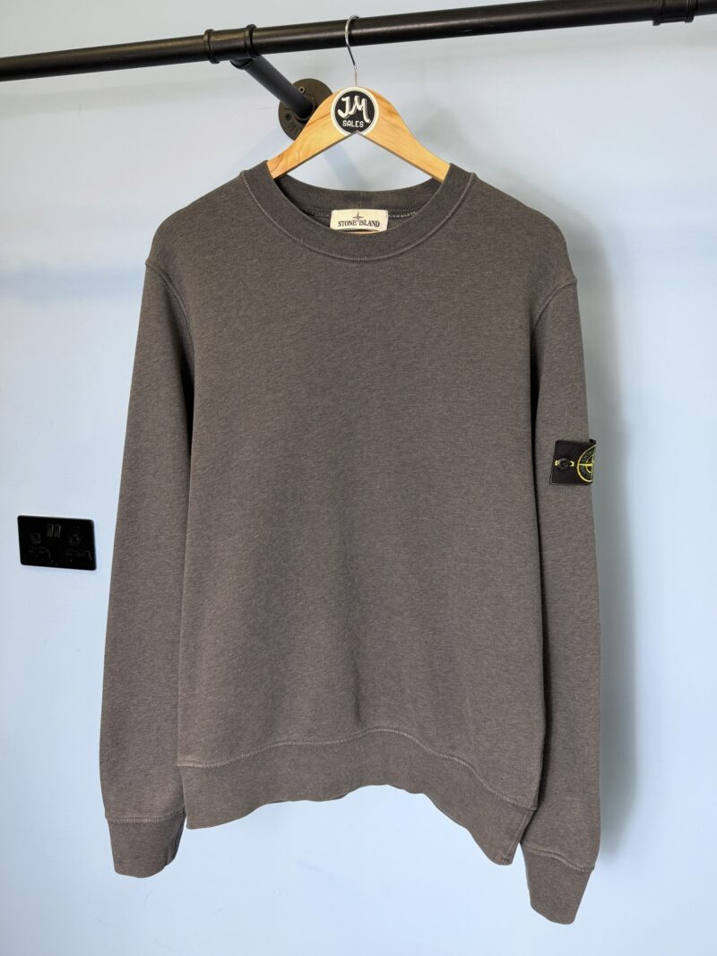 Large Stone Island Dark Grey Crewneck Sweatshirt Jumper