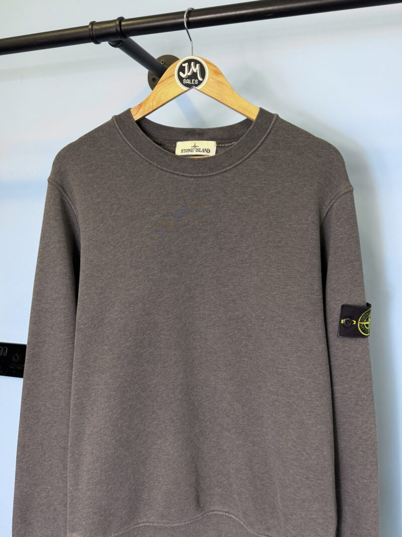 Alternative view of Large Stone Island Dark Grey Crewneck Sweatshirt Jumper